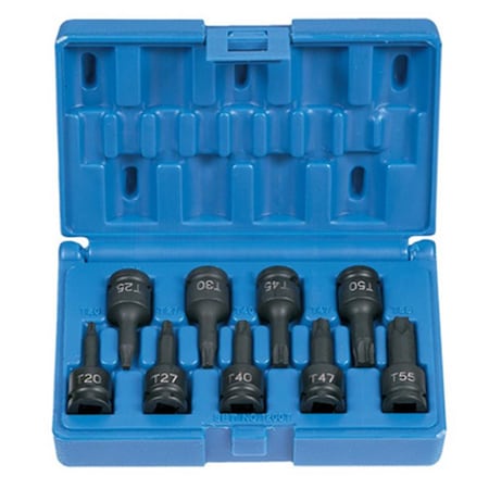 Cool Kitchen 38 in. Drive 9 Piece Internal Star Impact Driver Set CO3484674
